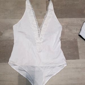 White halter top bodysuit